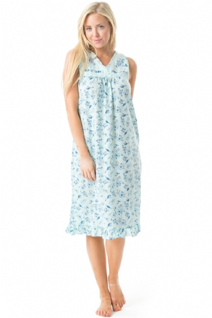 Casual Nights Women's Sleeveless Floral Embroidered Night Gown- Green - Hit the sack in total comfort with this Soft and lightweight KnitNight Gownin a funfloralpattern, FeaturesV-Neck,detailed with lace and Embroidery for an extra feminine touch. A comfortable fit perfect for sleeping or lounging around.
