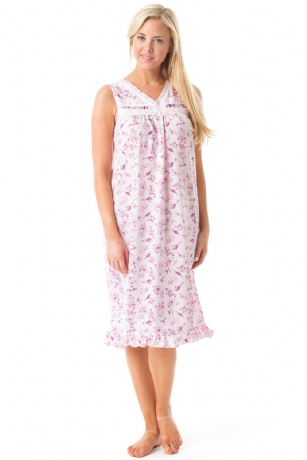 Casual Nights Women's Sleeveless Floral Embroidered Night Gown- Pink - Hit the sack in total comfort with this Soft and lightweight KnitNight Gownin a funfloralpattern, FeaturesV-Neck,detailed with lace and Embroidery for an extra feminine touch. A comfortable fit perfect for sleeping or lounging around.