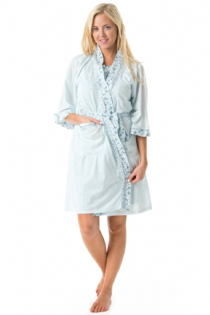 Casual Nights Women's 2 Piece Floral Robe and Gown Set - Blue - Settle in for a quiet evening at home with this soft and cozy sleepwear set, in a funFloralpattern, Chemise Features4 Button Placket Closure, detailed with Lace and Embroideryfor an extra feminine touch. Coordinating Wrap Robefeatures self-Tie belt, Attached inner tie, right Side pocket, and roomy armholes. Effortless Design perfect for Lounging, Relaxing or just layering on.