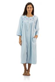 Casual Nights Women's Satin 2 Piece Robe and Nightgown Set - Embroidered  Blue - Medium at  Women's Clothing store