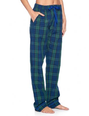 Ashford & Brooks Women's Woven Pajama Sleep Pants - Green Blackwatch - Ashford & Brooks Women's Woven Pajama Sleep Pants