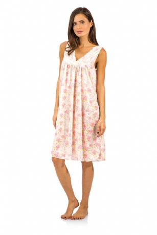 Casual Nights Women's Flowral Lace Tricot Sleeveless Nightgown - Yellow - You'll love slipping into this gown designed in silky satin fabric witha You'll love slipping into this Floral Tricot Nightgown from Casual Nights made from a lightweight, silky flowing fabric that keeps your sleepwear comfortable and stylish. Featuring; V-neck neckline, sleeveless, lace applique with satin bow accent, Knee length measures Approx. 39 inches. This sleep nightshirt is a great option for those who want something a lighter and sexier.