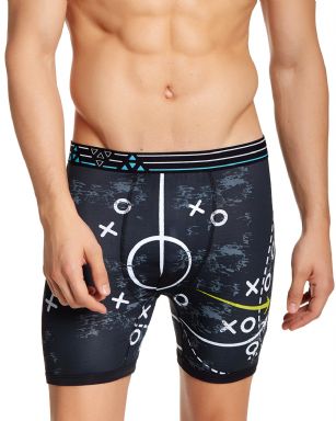 Balanced Tech Men's Active Performance Boxer Briefs - Black White - This Balanced Tech Men's athletic Active Performance Boxer Briefs In Beautiful Photoprint color Prints is made of Soft Lightweight 92% Polyester/ 8% Elastane Fabric, With Breathability technology that moves moisture away from the body and Moisture control wicking ensures fast Quick drying, leaving you dry and comfortable, These Compression Performance Sport Brief  has a 10" rise, 5" inseam with 4 Way easy-stretch design that conforms to your body and wont ride up, features; double-ply contoured front pouch with Closed fly, Super Soft elasticized Signature waistband. This Boxers are great for running and working out and for all day use 