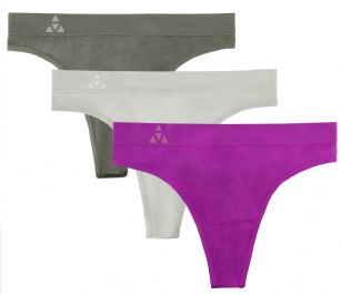 Balanced Tech Women's Seamless Thong Panties 3 Pack - Mulberry Group  BTW42927TH3