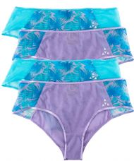 Balanced Tech Women's Printed Mesh Hipster Panty 4 Pack - Palm Leaf