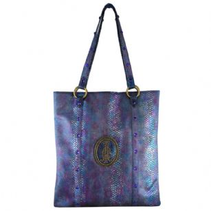 Christian Audigier Frida Tote - Amethyst - The Christian Audigier Frida Tote isa popular bag and is part of theCA Handbag Collection. Designed by Chris Audigier who also designs Ed Hardy Bags.It perfect as an on-the-go fashionable carry on bag. This snake-embossed synthetic tote in ruby features-Double handles , oversize rhinestone embellishment ,jeweled logo on the front,magnetic closure , internal pocket with zipper.This bag is the perfect accessory to your wardrobe. 