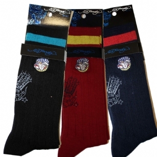 Ed Hardy Bulldog Men's Crew Socks - This super stylish Ed HardyBulldog Crew Sockwill make you never want to wear anything else again. Its from theMen's Crew Sockcollection and features the vibrantBulldog graphics. Features Don Ed Hardy signature.