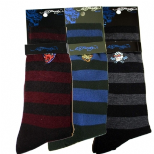 Ed Hardy Rugby Stripe Men's Crew Socks - This super stylish Ed HardyRugby StripeCrew Sockwill make you never want to wear anything else again. Its from theMen's Crew Sockcollection and features the vibrantRugby Stripe graphics. Features Don Ed Hardy signature.