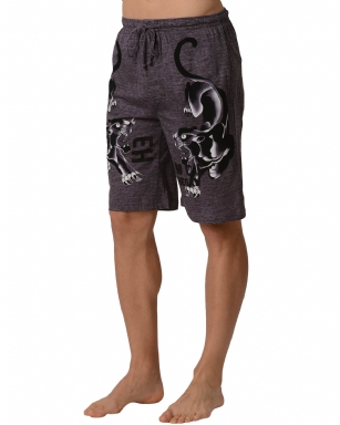 Ed Hardy Men's Panther Lounge Shorts - Black Rock Desert - The Ed HardyMen's Cotton Lounge Shorts pants isperfect for knocking and lounging around the house, or as comfy sleep pjs short pants.the lounge jams features, Ribbed waistband and has a concealed drawstring drawcord with exposed  front tie, Two on-seam side hand pockets and original Ed Hardy tattoo print designs.