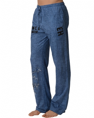 Ed Hardy Men's Blue Dragon Lounge Pants - Heavy Sky - The Ed HardyMen's Cotton Lounge Pants is perfect for Lounging around the house, or as comfy sleep pj pants. It features, Ribbed waistband with concealed drawstring drawcord with exposed tie front, Two on-seam side pockets and original Ed Hardy designs.