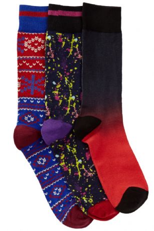 Casual Nights Men's 3 Pack Dress Crew Socks - Ombre Assorted - Flaunt your feet in a kaleidoscope of colors with these mid calf socks from Casual Nights. Comfortable and durable cotton blend fabric with Softness and stretch construction for extra comfort and the perfect fit. Includes 3 pairs per pack.