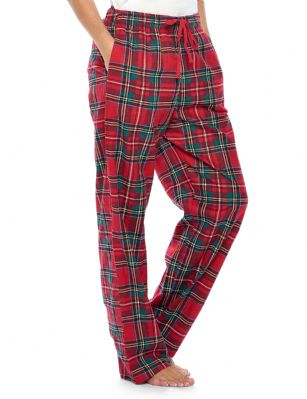 Casual Nights Women's Flannel Pajama Sleep Pants, Super Soft Plaid Pjs Bottoms - Red Stewart Plaid - This Casual NIghts Womens Cozy Flannel plaid pajama sleep pants is made from durable ultra-soft 100% Cotton  fabric and is designed with a roomy relaxed fit. The Womens Flannel Pajama sleep lounge pant features; Elasticized waist and drawstring bow tie closure for easy pull on and added comfort, 2 side seam pockets, and has 31" inseam. This comfort sleepwear PJ sleep bottom jammies is perfect for sleeping or lounging around the House. The Fabric blend is designed to give you that soft and warm touch. It'll keep you warm and comfortable during the cold winter days yet stylish at the same time. Soft to touch feels great against skin, you will not want to get them off! Makes a great Holiday gift or any other occasion. 