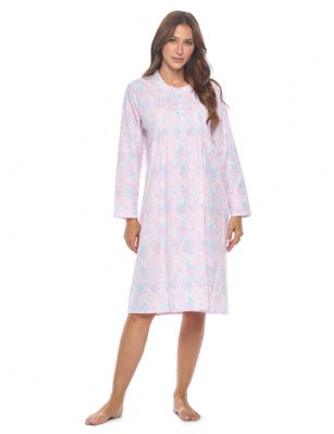 Casual Nights Women's Flannel Floral Long Sleeve Nightgown - Pink Paisley Speckled - Please use our size chart to determine which size will fit you best, if your measurements fall between two sizes we recommend ordering a larger size as most people prefer their sleepwear a little looser. Medium: Measures US Size 68, Chests/Bust 35-36" Large: Measures US Size 8-10, Chests/Bust 37-38" X-Large: Measures US Size 12-14, Chests/Bust 39-40" XX-Large: Measures US Size 16, Chests/Bust 41-42" 3X-Large: Measures US Size 18, Chests/Bust 42-44" Hit the sack in total comfort with this Soft and lightweight Cotton Flannel Nightgown, Features Round neck, Approximately 42" from shoulder to hem, long sleeves, 6 button closure, detailed with lace and Stitching for an extra feminine touch. A comfortable fit perfect for sleeping or lounging around. 