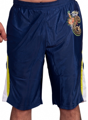 Ed Hardy Mens Sweat Pants Shorts - Blue - The Ed Hardy Mens Sport sweat Shorts Pants is perfect for working out or cooling down, Features: Striped down the sides, Ribbed, elasticized waistband has concealed drawcord, Two on-seam side zip pockets, and Tattoo designs inspired by Ed Hardy!