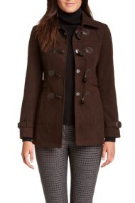 Vertigo Paris Toggle Front Coat - Coffee Bean