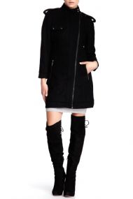 Vertigo Paris Asymmetrical Zip Coat - Black