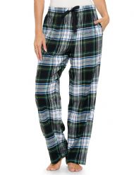 Ashford & Brooks Women's Super Soft Flannel Plaid Pajama Sleep Pants - Green Blackwatch