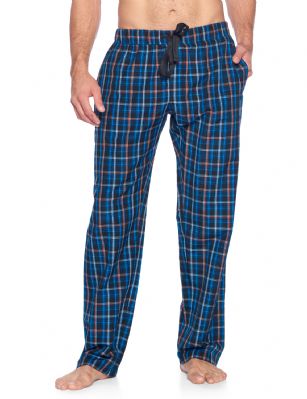 Ashford & Brooks Mens Woven Sleep Pants - Black/Blue/Plaid - Hey guys, are you looking for a stylish, comfortable pair of pajama pants that you can lounge around in and wear to bed? Have you purchased mens clothing online before but were disappointed in the quality or fit and found that the images did not accurately portray the style? These sleeping pants are ideal for men that want to lounge and sleep in total comfort and need an upgrade over their old, tacky sweatpants. This masculine sleepwear is an excellent gift idea for Christmas, Hanukkah, Birthdays, Anniversaries, Fathers Day, Valentines Day, and more! Product Features: Made from a luxurious, shrink-resistant 60% cotton/40% polyester blend Yard-dyed CVC fabric will hold its color and shape for years Soft, comfortable fabric suitable for all the seasons Perfect roomy fit - not too baggy or too tight, the pants fit just right Fashionable contrast drawstring ribbon give them a sharper look Roomy pockets comfortably hold a cellphone and other essentials Always accurate sizing and unparalleled quality Matching Womens Collection so you can match with your significant other The cotton pajamas are the perfect fit, not too tight or baggy. Theyre available in a variety of sleek designs and sizes (ranging from Small to XX-Large). Theres sure to be one for every man. Getting to Know Ashford & Brooks! Ashford & Brooks prides itself on creating fashionable, high-quality sleepwear and loungewear for women, men, and kids. Their dedicated in-house team of designers creates clothes and accessories that are trendy and ultra-comfy. Theyre breaking the mold when it comes to functional sleepwear and loungewear.