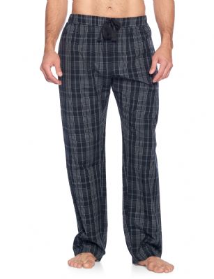 Ashford & Brooks Mens Woven Sleep Pants - Black/Grey/White - Hey guys, are you looking for a stylish, comfortable pair of pajama pants that you can lounge around in and wear to bed? Have you purchased mens clothing online before but were disappointed in the quality or fit and found that the images did not accurately portray the style? These sleeping pants are ideal for men that want to lounge and sleep in total comfort and need an upgrade over their old, tacky sweatpants. This masculine sleepwear is an excellent gift idea for Christmas, Hanukkah, Birthdays, Anniversaries, Fathers Day, Valentines Day, and more! Product Features: Made from a luxurious, shrink-resistant 60% cotton/40% polyester blend Yard-dyed CVC fabric will hold its color and shape for years Soft, comfortable fabric suitable for all the seasons Perfect roomy fit - not too baggy or too tight, the pants fit just right Fashionable contrast drawstring ribbon give them a sharper look Roomy pockets comfortably hold a cellphone and other essentials Always accurate sizing and unparalleled quality Matching Womens Collection so you can match with your significant other The cotton pajamas are the perfect fit, not too tight or baggy. Theyre available in a variety of sleek designs and sizes (ranging from Small to XX-Large). Theres sure to be one for every man. Getting to Know Ashford & Brooks! Ashford & Brooks prides itself on creating fashionable, high-quality sleepwear and loungewear for women, men, and kids. Their dedicated in-house team of designers creates clothes and accessories that are trendy and ultra-comfy. Theyre breaking the mold when it comes to functional sleepwear and loungewear.