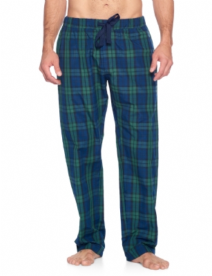 Ashford & Brooks Mens Woven Sleep Pants - Green Blackwatch - Hey guys, are you looking for a stylish, comfortable pair of pajama pants that you can lounge around in and wear to bed? Have you purchased mens clothing online before but were disappointed in the quality or fit and found that the images did not accurately portray the style? These sleeping pants are ideal for men that want to lounge and sleep in total comfort and need an upgrade over their old, tacky sweatpants. This masculine sleepwear is an excellent gift idea for Christmas, Hanukkah, Birthdays, Anniversaries, Fathers Day, Valentines Day, and more! Product Features: Made from a luxurious, shrink-resistant 60% cotton/40% polyester blend Yard-dyed CVC fabric will hold its color and shape for years Soft, comfortable fabric suitable for all the seasons Perfect roomy fit - not too baggy or too tight, the pants fit just right Fashionable contrast drawstring ribbon give them a sharper look Roomy pockets comfortably hold a cellphone and other essentials Always accurate sizing and unparalleled quality Matching Womens Collection so you can match with your significant other The cotton pajamas are the perfect fit, not too tight or baggy. Theyre available in a variety of sleek designs and sizes (ranging from Small to XX-Large). Theres sure to be one for every man. Getting to Know Ashford & Brooks! Ashford & Brooks prides itself on creating fashionable, high-quality sleepwear and loungewear for women, men, and kids. Their dedicated in-house team of designers creates clothes and accessories that are trendy and ultra-comfy. Theyre breaking the mold when it comes to functional sleepwear and loungewear.