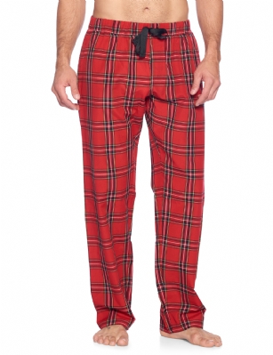 Ashford & Brooks Mens Woven Sleep Pants - Red/Black Stewart - Hey guys, are you looking for a stylish, comfortable pair of pajama pants that you can lounge around in and wear to bed? Have you purchased mens clothing online before but were disappointed in the quality or fit and found that the images did not accurately portray the style? These sleeping pants are ideal for men that want to lounge and sleep in total comfort and need an upgrade over their old, tacky sweatpants. This masculine sleepwear is an excellent gift idea for Christmas, Hanukkah, Birthdays, Anniversaries, Fathers Day, Valentines Day, and more! Product Features: Made from a luxurious, shrink-resistant 60% cotton/40% polyester blend Yard-dyed CVC fabric will hold its color and shape for years Soft, comfortable fabric suitable for all the seasons Perfect roomy fit - not too baggy or too tight, the pants fit just right Fashionable contrast drawstring ribbon give them a sharper look Roomy pockets comfortably hold a cellphone and other essentials Always accurate sizing and unparalleled quality Matching Womens Collection so you can match with your significant other The cotton pajamas are the perfect fit, not too tight or baggy. Theyre available in a variety of sleek designs and sizes (ranging from Small to XX-Large). Theres sure to be one for every man. Getting to Know Ashford & Brooks! Ashford & Brooks prides itself on creating fashionable, high-quality sleepwear and loungewear for women, men, and kids. Their dedicated in-house team of designers creates clothes and accessories that are trendy and ultra-comfy. Theyre breaking the mold when it comes to functional sleepwear and loungewear.