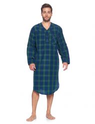 Ashford & Brooks Mens Woven Long Sleep Shirt Nightshirt - Green Blackwatch