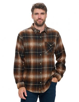 Ashford & Brooks Mens Flannel Button Down Plaid Long Sleeve Casual Shirt - Woodsman Plaid - This Ashford & Brooks Luxurious Cozy Long Sleeve Classic Flannel Button Down Plaid Shirt for men is made from durable ultra-soft 55% Cotton /45% Polyester fabric. The Fabric blend is designed to give you that soft and warm touch that feels great against skin, at the same time prevent excessive shrinkage unlike the 100% Cotton Flannel fabric. It'll keep you warm and comfortable during the cold winter days yet stylish at the same time. 