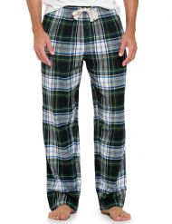 Ashford & Brooks Mens Super Soft Flannel Plaid Pajama Sleep Pants - Green Blackwatch