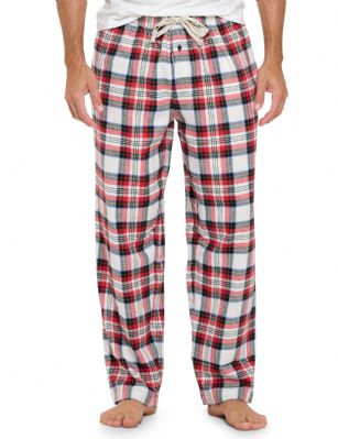 Ashford & Brooks Mens Super Soft Flannel Plaid Pajama Sleep Pants - White Stewart Plaid - This Ashford & Brooks Premium mens Luxurious Cozy Flannel plaid pajama sleep pants is made from durable ultra-soft 55% Cotton /45% Polyester fabric. Designed with a roomy relaxed fit. The Fabric blend is designed to give you that soft and warm touch, at the same time prevent excessive shrinkage unlike the 100% Cotton Flannel fabric. It'll keep you warm and comfortable during the cold winter days yet stylish at the same time. The mens Flannel Pajama sleep lounge bottoms features; Elasticized waist and drawstring bow tie closure for easy pull on and added comfort, concealed open fly and 2 side seam pockets, approx. 31" inseam. This comfort sleepwear PJ sleep bottom jammies available in regular and plus sizes, small up to 4X Large, is perfect for sleeping or lounging around the House. Soft to touch feels great against skin, you will not want to get them off! Makes a great Holiday gift or for any occasion. 