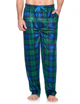 Ashford & Brooks Men's Mink Fleece Sleep Lounge Pajama Pants - Blackwatch - These Men's Classic Micro Mink Fleece Pajama Bottoms Sleepwear Pants from Ashford & Brooks is made from a lightweight soft premium 100% Polyester fabric. Exceptionally lightweight Designed to keep you Cozy and warm during the cold winter days, wear it as a layering piece, at home, lazy around the house or to sleep in comfort! Pj Pant features; Comfortable covered inner elastic waistband for a more custom fit with self-tie drawstring, two side seam pockets, concealed functional button fly, approx. 31" Inseam length. Loose and roomy fit to ensure maximum comfort and plenty of room to ease while lounging and sleeping, Fun cute prints and patterns, Get the perfect Nightwear Pjs Christmas holiday or birthday gift set for your fathers, husband, teen boys, or a friend you love, Check out our matching Women's collection