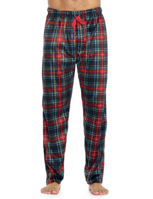 Ashford & Brooks Men's Mink Fleece Sleep Lounge Pajama Pants - Black Stewart - These Men's Classic Micro Mink Fleece Pajama Bottoms Sleepwear Pants from Ashford & Brooks is made from a lightweight soft premium 100% Polyester fabric. Exceptionally lightweight Designed to keep you Cozy and warm during the cold winter days, wear it as a layering piece, at home, lazy around the house or to sleep in comfort! Pj Pant features; Comfortable covered inner elastic waistband for a more custom fit with self-tie drawstring, two side seam pockets, concealed functional button fly, approx. 31" Inseam length. Loose and roomy fit to ensure maximum comfort and plenty of room to ease while lounging and sleeping, Fun cute prints and patterns, Get the perfect Nightwear Pjs Christmas holiday or birthday gift set for your fathers, husband, teen boys, or a friend you love, Check out our matching Women's collection