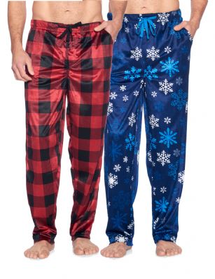 Ashford & Brooks Men's Mink Fleece Sleep Lounge Pajama Pants 2 Pack - Pack 11 - These Men's Classic Micro Mink Fleece Pajama Bottoms Sleepwear Pants 2 piece set from Ashford & Brooks is made from a lightweight soft premium 100% Polyester fabric. Exceptionally lightweight Designed to keep you Cozy and warm during the cold winter days, wear it as a layering piece, at home, lazy around the house or to sleep in comfort! Pj Pant features; Comfortable covered inner elastic waistband for a more custom fit with self-tie drawstring, two side seam pockets, concealed functional button fly, approx. 31" Inseam length. Loose and roomy fit to ensure maximum comfort and plenty of room to ease while lounging and sleeping, Fun cute prints and patterns, Get the perfect Nightwear Pjs Christmas holiday or birthday gift set for your fathers, husband, teen boys, or a friend you love, Check out our matching Women's collection