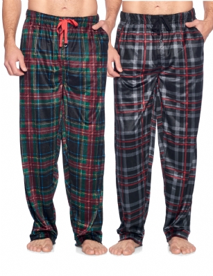Ashford & Brooks Men's Mink Fleece Sleep Lounge Pajama Pants 2 Pack - Pack 8 - These Men's Classic Micro Mink Fleece Pajama Bottoms Sleepwear Pants 2 piece set from Ashford & Brooks is made from a lightweight soft premium 100% Polyester fabric. Exceptionally lightweight Designed to keep you Cozy and warm during the cold winter days, wear it as a layering piece, at home, lazy around the house or to sleep in comfort! Pj Pant features; Comfortable covered inner elastic waistband for a more custom fit with self-tie drawstring, two side seam pockets, concealed functional button fly, approx. 31" Inseam length. Loose and roomy fit to ensure maximum comfort and plenty of room to ease while lounging and sleeping, Fun cute prints and patterns, Get the perfect Nightwear Pjs Christmas holiday or birthday gift set for your fathers, husband, teen boys, or a friend you love, Check out our matching Women's collection