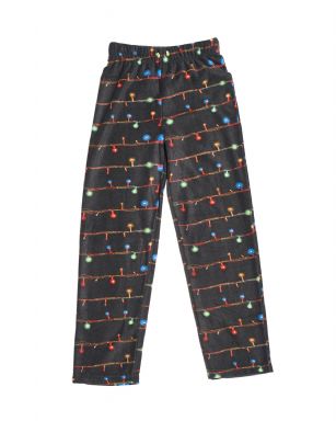 Ashford & Brooks Junior Micro Fleece Sleep Lounge Pajama Pants - Black Holiday Lights - These Unisex Youth Classic Mink Fleece Pajama bottoms Sleepwear Pants from Ashford & Brooks is made from a lightweight soft premium 100% Polyester fabric. Exceptionally lightweight Designed to keep you Cozy and warm during the cold winder days, Wear it as a layering piece, at home, lazy around the house or to sleep in comfort! Pant features; Comfortable covered inner elastic waistband for a more custom fit with drawstring, two side seam pockets, concealed functional open fly, approx. 30" Inseam length. Loose and roomy fit to ensure maximum comfort and plenty of room to ease while lounging and sleeping, Fun cute prints and patterns,Comes in Beautifully Gift Wrapped packaging Get the perfect Nightwear Pjs Christmas holiday or birthday gift set for your teen boys, Girls, or a friend you love, Check out our matching Women's collection