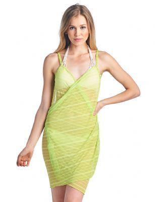 Casual Nights Women's Bikini Cover Ups Wrap Backless Straps Beach Summer Dress - Green - This soft and lightweight One Size Beach Dress is perfect for bikini swimwear cover-up. It's made from a semi sheer light stretchable material, an easy way to stay cool. Features; Spaghetti straps and a V neckline, measures approx. 53" x 29" inches, wrap around easy styling design with lower open back. dries quickly and packs easily ideal for pools, going to the beach, vacations, resorts, etc... This Dress Cover Up is the perfect way to layer any of your bathing suits.