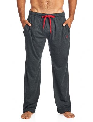 Balanced Tech Men's Jersey Knit Lounge Sleep Pants - Charcoal/Black - The Balanced Tech Men's Jersey Knit Sweatpants blends style with comfort. Constructed from lightweight 60% Cotton/ 40% Polyester fabric that's super soft and comfortable, it's a must to have in any active lounge wardrobe! This easy lounge Sleep pajama pants takes comfort to the next level. Featuring inner elasticized waist with contrast color drawstring, 2 side pockets, relaxed open bottom, tag-less construction, non-functional fly and logo detail. Pant measures: Approx. 29.5" to 30-inch inseam, varies per size. Stretch construction improves mobility while maintaining its shape. Wear it as a layering piece, to workout, around the house or to sleep in comfort pajama bottoms. It'll keep you cool and comfortable throughout. About the Brand - Balanced Tech designed in USA, is an activewear brand that infuses technology, driven by the latest trends with style and comfort for everyday goals and challenges. Whether you are working up a serious sweat or hanging out on a Sunday, you can always look and feel great with Balanced Tech!