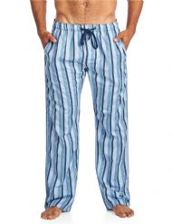 Balanced Tech Men's Woven Sleep Lounge Pajama Pants - LT Blue/Navy