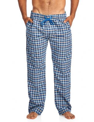 Balanced Tech Men's Woven Sleep Lounge Pajama Pants - Navy Lt Blue - These Men's Classic Cotton Blend Woven Pajama bottoms Sleepwear Pants from Balanced Tech is made from a lightweight soft 60% Cotton/40% Polyester Woven fabric. Wear it as a layering piece, to workout, around the house or to sleep in comfort! Pant features; Comfortable covered inner elastic waistband for a more custom fit with contrast color drawstring, two side seam pockets, concealed functional button fly, tag-less labeling and logo detail, approx. 30" Inseam length. Loose and roomy fit to ensure maximum comfort and plenty of room to ease while lounging and sleeping, itll keep you cool and comfortable throughout the night. About the Brand - Balanced Tech designed in USA, is an activewear brand that infuses technology, driven by the latest trends with style and comfort for everyday goals and challenges. Whether you are working up a serious sweat or hanging out on a Sunday, you can always look and feel great with Balanced Tech!