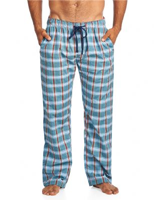 Balanced Tech Men's Woven Sleep Lounge Pajama Pants - Red Blue - These Men's Classic Cotton Blend Woven Pajama bottoms Sleepwear Pants from Balanced Tech is made from a lightweight soft 60% Cotton/40% Polyester Woven fabric. Wear it as a layering piece, to workout, around the house or to sleep in comfort! Pant features; Comfortable covered inner elastic waistband for a more custom fit with contrast color drawstring, two side seam pockets, concealed functional button fly, tag-less labeling and logo detail, approx. 30" Inseam length. Loose and roomy fit to ensure maximum comfort and plenty of room to ease while lounging and sleeping, itll keep you cool and comfortable throughout the night. About the Brand - Balanced Tech designed in USA, is an activewear brand that infuses technology, driven by the latest trends with style and comfort for everyday goals and challenges. Whether you are working up a serious sweat or hanging out on a Sunday, you can always look and feel great with Balanced Tech!