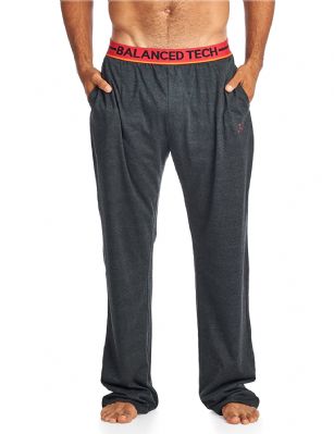 Balanced Tech Men's Solid Cotton Knit Pajama Lounge Pants - Charcoal Heather Red - From lounging around the house to curling up in bed, These Men's Cotton Pajama Lounge Pants from Balanced Tech is made out of a lightweight cozy 100% Cotton jersey knit fabric featuring; Two side pockets, tag-less labeling, contrast bright colored signature comfortable elastic waistband, approx. 32" Inseam length, and a relaxed, roomy fit to ensure maximum comfort and plenty of room to ease while lounging and sleeping.