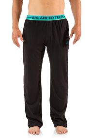 Balanced Tech Men's Solid Cotton Knit Pajama Lounge Pants - Black/Blue