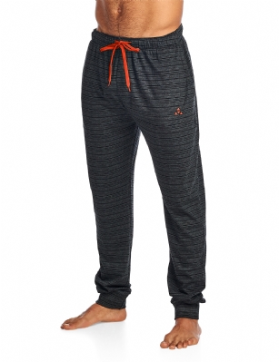 Balanced Tech Men's Jersey Knit Jogger Lounge Pants - Striation Charcoal - The Balanced Tech Men's Jersey Knit Sweatpants blends style with comfort. Constructed from lightweight 60% Cotton/ 40% Polyester fabric that's super soft and comfortable, it's a must to have in any active lounge wardrobe! Wear it as a layering piece, to workout, around the house or to sleep in. This easy lounge jogger takes comfort to the next level. Featuring elasticized waist with contrast color drawstring, 2 side pockets, cuffed ankles, tag-less construction, non-functional fly and logo detail. Pant measures: Approx. 29" to 30" inch inseam, varies according to size. Stretch construction improves mobility while maintaining its shape. It'll keep you cool and comfortable throughout.About the Brand - Balanced Tech designed in USA, is an activewear brand that infuses technology, Driven by the latest trends with style and comfort for everyday goals and challenges. Whether you are working up a serious sweat or hanging out on a Sunday, you can always look and feel great with Balanced Tech!