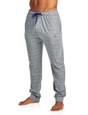 Balanced Tech Men's Jersey Knit Jogger Lounge Pants - Striation LH Grey - The Balanced Tech Men's Jersey Knit Sweatpants blends style with comfort. Constructed from lightweight 60% Cotton/ 40% Polyester fabric that's super soft and comfortable, it's a must to have in any active lounge wardrobe! Wear it as a layering piece, to workout, around the house or to sleep in. This easy lounge jogger takes comfort to the next level. Featuring elasticized waist with contrast color drawstring, 2 side pockets, cuffed ankles, tag-less construction, non-functional fly and logo detail. Pant measures: Approx. 29" to 30" inch inseam, varies according to size. Stretch construction improves mobility while maintaining its shape. It'll keep you cool and comfortable throughout.About the Brand - Balanced Tech designed in USA, is an activewear brand that infuses technology, Driven by the latest trends with style and comfort for everyday goals and challenges. Whether you are working up a serious sweat or hanging out on a Sunday, you can always look and feel great with Balanced Tech!