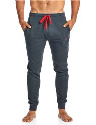 Balanced Tech Men's Jersey Knit Jogger Lounge Pants - Ottoman Ribbed Charcoal