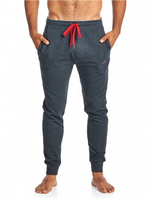 Balanced Tech Men's Jersey Knit Jogger Lounge Pants - Ottoman Ribbed Charcoal - The Balanced Tech Men's Jersey Knit Sweatpants blends style with comfort. Constructed from lightweight 60% Cotton/ 40% Polyester fabric that's super soft and comfortable, it's a must to have in any active lounge wardrobe! Wear it as a layering piece, to workout, around the house or to sleep in. This easy lounge jogger takes comfort to the next level. Featuring elasticized waist with contrast color drawstring, 2 side pockets, cuffed ankles, tag-less construction, non-functional fly and logo detail. Pant measures: Approx. 29" to 30" inch inseam, varies according to size. Stretch construction improves mobility while maintaining its shape. It'll keep you cool and comfortable throughout.About the Brand - Balanced Tech designed in USA, is an activewear brand that infuses technology, Driven by the latest trends with style and comfort for everyday goals and challenges. Whether you are working up a serious sweat or hanging out on a Sunday, you can always look and feel great with Balanced Tech!