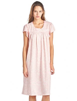 Casual Nights Women's Short Sleeve Floral And Lace Nightgown - Pink - Please use our size chart to determine which size will fit you best, if your measurements fall between two sizes we recommend ordering a larger size as most people prefer their sleepwear a little looser. Medium: Measures US Size 68, Chests/Bust 35-36"Large: Measures US Size 10-12, Chests/Bust 37-39"X-Large: Measures US Size 14-16, Chests/Bust 39.5-41"XX-Large: Measures US Size 16-18, Chests/Bust 42-44"3X-Large: Measures US Size 18W-20W, Chests/Bust 46-48"4X-Large: Measures US Size 22W-24W, Chests/Bust 50-52"This knitted Short Sleeve Nightgown sleepwear from Casual Nights is Soft and lightweight in a feminine floral pattern, Sleep dress Features 5 Button closure, short cap sleeves, detailed with lace, Satin Ribbon for an extra fancy touch. Gown measures 40" from shoulder to hem. A comfortable fit perfect for sleeping or lounge around as a house-dress. Beautiful enough for special occasions, yet comfortable enough for every day. 
