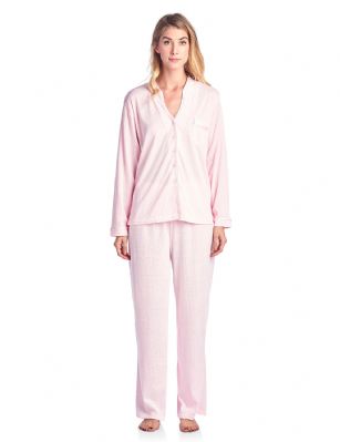 Casual Nights Women's Long Sleeve Floral Lace Trim Pajama Set - Pink - Size recommendation: Size Medium (4-6) Large (8-10) X-Large (12-14) XX-Large (16-18), Order one size up For a more Relaxed FitHit the sack in total comfort with these Soft and lightweight cotton blend Pajamas in a fun dot pattern elevates the coziest pajamas you'll ever own from basic to blissful, Pant has an elastic drawstring waist for easy pull on, inseam length approximately 30", Shirt Features: Long Sleeves, V-neck, open pocket, Button closure, Lace and ribbon Trim for the extra feminine touch. A comfortable straight fit perfect for sleeping or lounging around