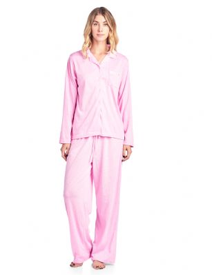 Casual Nights Women's Long Sleeve Floral Button Down Pajama Set - Pink Sparkle - Please use our size chart to determine which size will fit you best, if your measurements fall between two sizes we recommend ordering a larger size as most people prefer their sleepwear a little looser.Small: Measures US Size 4-6, Chests/Bust 35-38" Medium: Measures US Size 8-10, Chests/Bust 37-40" Large: Measures US Size 12-14, Chests/Bust 38-42" X-Large: Measures US Size 14-16, Chests/Bust 42-44" XX-Large: Measures US Size 16-18, Chests/Bust 44-46" 3X-Large: Measures US Size 22, Chests/Bust 46-484X-Large: Measures US Size 24, Chests/Bust 50-54"Soft and lightweight Knit Pajamas in a fun floral pattern, coziest pajamas you'll ever own. Features Button down closure, Lace And Ribbon finish, elastic drawstring waist. These pjs offer comfortable straight fit perfect for sleeping or curling up on the couch to watch a movie.