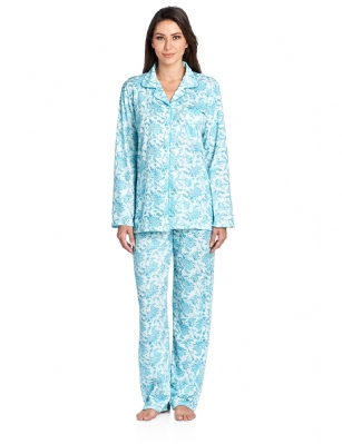 Casual Nights Women's Long Sleeve Floral Pajama Set - Green - Please use our size chart to determine which size will fit you best, if your measurements fall between two sizes we recommend ordering a larger size as most people prefer their sleepwear a little looser.Small: Measures US Size 4-6, Chests/Bust 35-38" Medium: Measures US Size 8-10, Chests/Bust 37-40" Large: Measures US Size 12-14, Chests/Bust 38-42" X-Large: Measures US Size 14-16, Chests/Bust 42-44" XX-Large: Measures US Size 16-18, Chests/Bust 44-46" 3X-Large: Measures US Size 22, Chests/Bust 46-484X-Large: Measures US Size 24, Chests/Bust 50-54"Soft and lightweight Knit Pajamas in a fun floral pattern, coziest pajamas you'll ever own. Features Button closure, Piped finish, elastic drawstring waist and open pocket. These pjs offer comfortable straight fit perfect for sleeping or curling up on the couch to watch a movie.<