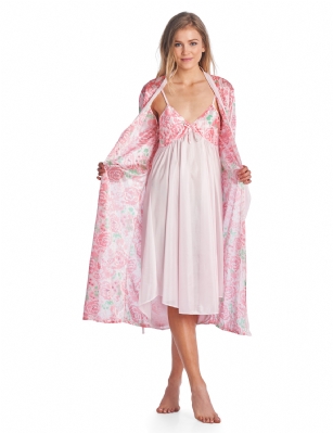 Casual Nights Women's Satin 2 Piece Robe and Nightgown Set - Pink - Size Recommendations: Medium (2-4) Large (6-8) X-Large (10-12) XX-Large (14-16), Order size up for better lounging. Settle in for a quiet evening at home with this soft and cozy Sleepwear Set from Casual Nights, designed in silky satin fabric with a Sexy flowing silhouette. Robe features roomy armholes, self-tie closure, approx. 48" in length. Matching sleeveless chemise nightshirt measures approx. 36" in, different neck styles offered. Wrap up your night in something luxe. Effortless design perfect for Lounging, Relaxing or just layering on. See the selection of beautiful prints and solid colors, styled with delicate ruffles, lace, contrast trimming, or bow. Choose the set that suits you best! 